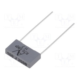 5 pcs x KEMET - R76UI01004040J - Capacitor: polypropylene, 100pF, 18x4x10mm, THT, ±5%, 15mm, 2kVDC
