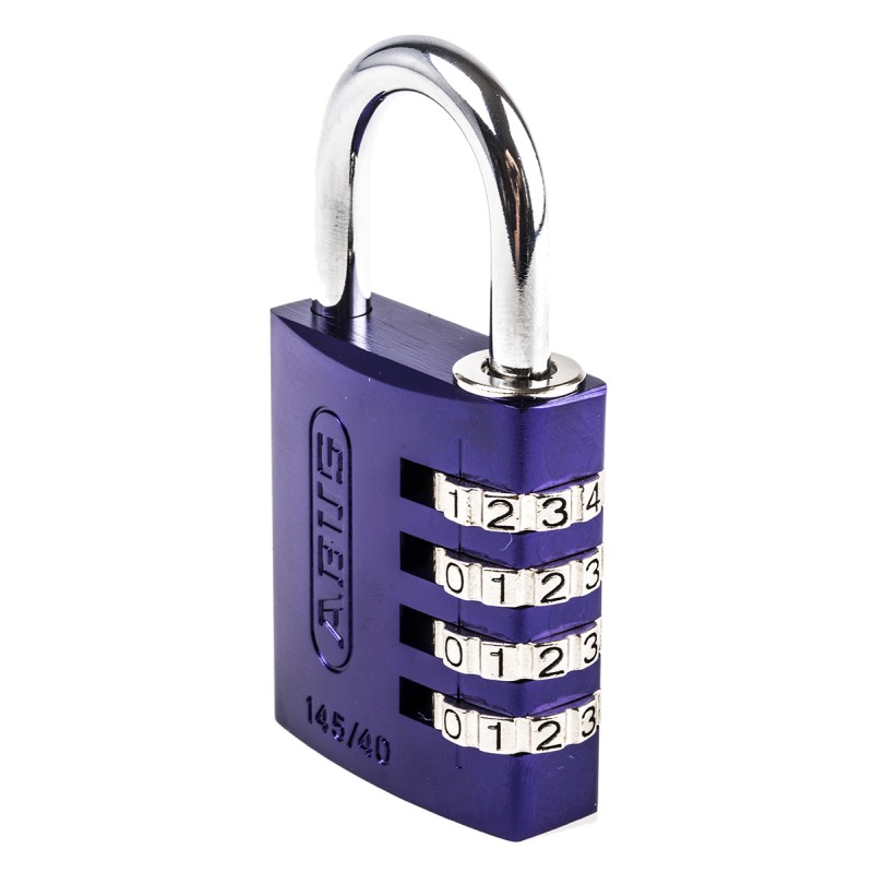 1 pcs - ABUS 145/40 Combination Weatherproof Aluminium Safety Padlock, 6mm Shackle, 40mm Body