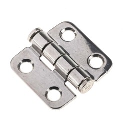 1 pcs - Southco Gloss Stainless Steel Butt Hinge, Screw Fixing, 38mm x 38.2mm x 9mm