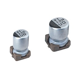 50 pcs - Nichicon 10μF Aluminium Electrolytic Capacitor 50V dc, Surface Mount - UUD1H100MCL1GS