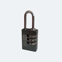 1 pcs - RS PRO Combination Aluminium Combination Padlock, 3mm Shackle, 23mm Body