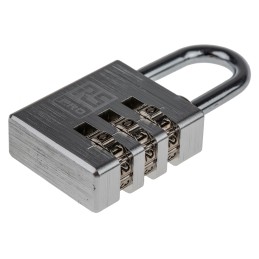 1 pcs - RS PRO Combination Weatherproof Aluminium Combination Padlock, 5mm Shackle, 30mm Body