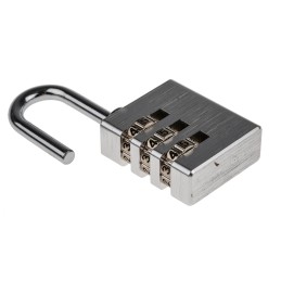 1 pcs - RS PRO Combination Weatherproof Aluminium Combination Padlock, 5mm Shackle, 30mm Body