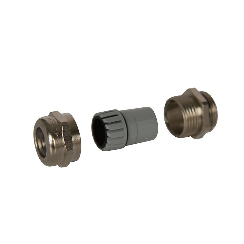 1 Box of 5 - SIB SIB-TEC Series Silver Stainless Steel Cable Gland, M50 Thread, 22mm Min, 35mm Max, IP68