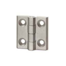 10 pcs - Elesa Matt Aluminium Butt Hinge with a Fixed Pin, Screw Fixing, 30mm x 30mm x 7.5mm