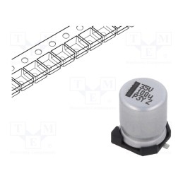 1 pcs x VISHAY - MAL215097011E3 - Capacitor: electrolytic, SMD, 100uF, 35VDC, 8x8x10mm, ±20%, 2500h