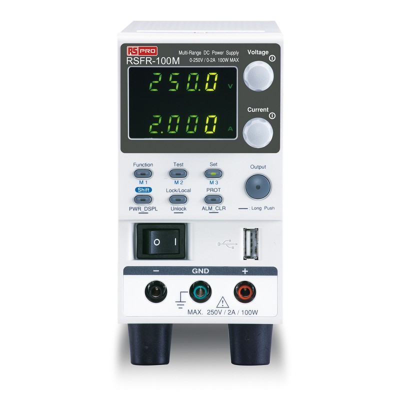 1 pcs - RS PRO Digital Bench Power Supply, 0 - 250V, 2A, 1-Output, 100W