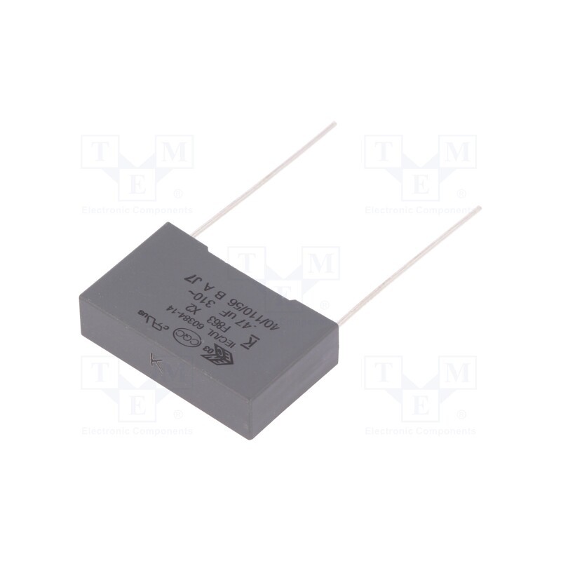 2 pcs x KEMET - F863DE474K310ALW0L - Capacitor: polypropylene, 0.47uF, 26.5x16x7mm, THT, ±10%, 22.5mm