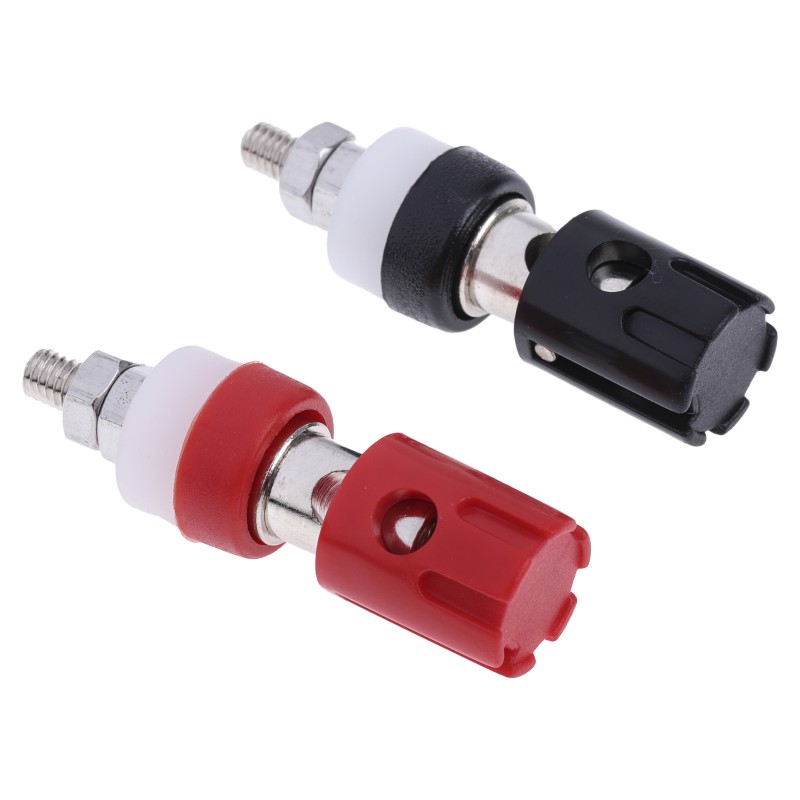 1 Pair - RS PRO 15A, Black, Red Binding Post - 7.2mm Hole Diameter