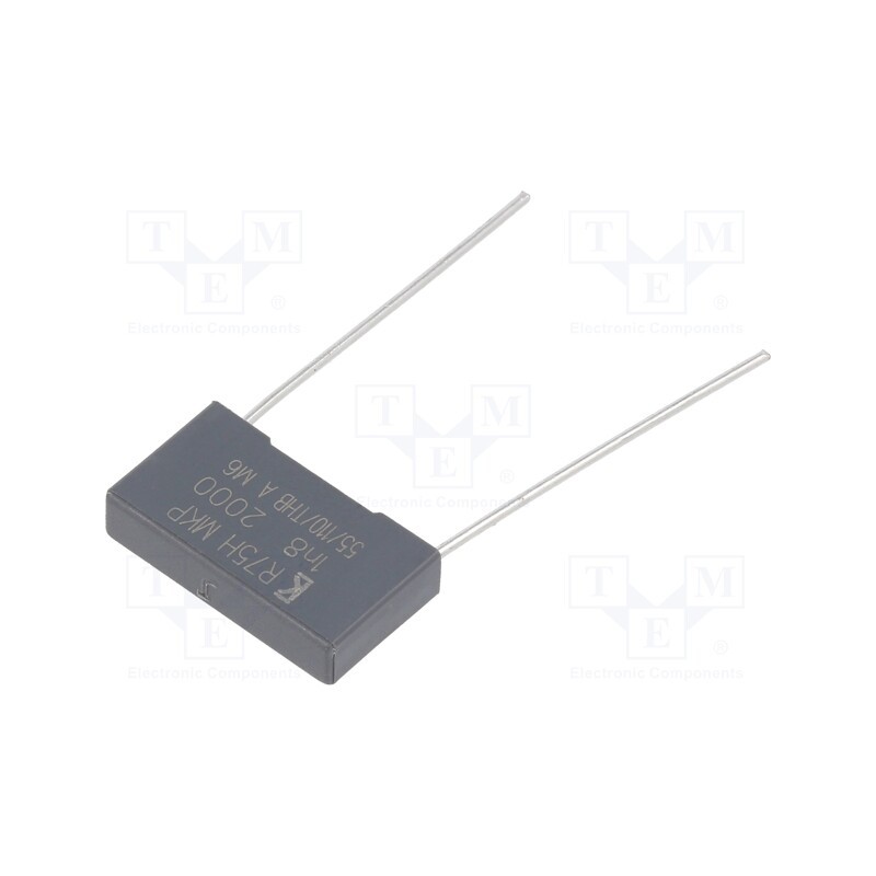 5 pcs x KEMET - R75UI118050H4J - Capacitor: polypropylene, 1.8nF, 18x4x10mm, THT, ±5%, 15mm, 2000VDC