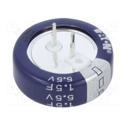 1 pcs x EATON ELECTRONICS - KR-5R5C155-R - Supercapacitor, THT, 1.5F, 5.5VDC, -20÷80%, Ø21.5x7.1mm, 30Ω