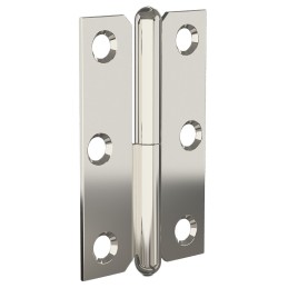 2 pcs - Pinet Steel Butt Hinge with a Lift-off Pin, Screw Fixing, 80mm x 50mm x 1.5mm