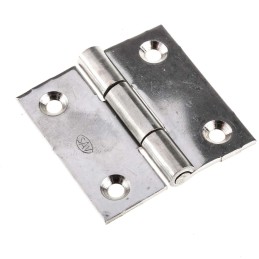 2 pcs - RS PRO Stainless Steel Butt Hinge, Screw Fixing, 50mm x 50mm x 2mm