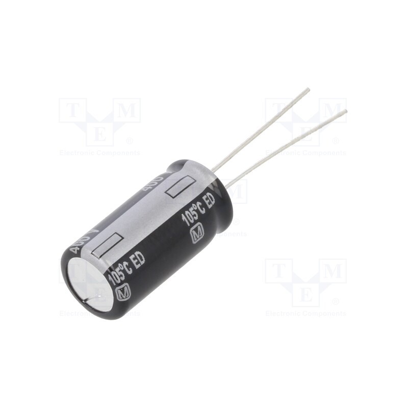 2 pcs x PANASONIC - EEUED2G100 - Capacitor: electrolytic, THT, 10uF, 400VDC, Ø10x20mm, Pitch: 5mm