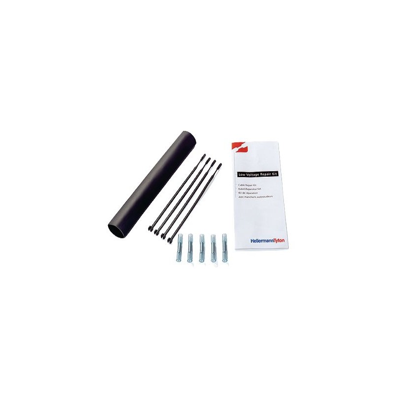 1 Kit - HellermannTyton Repair Kit Black, Cross Linked (PO-X), Polyolefin Adhesive Lined, 24mm