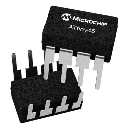 5 pcs - Microchip ATTINY45V-10PU, 8bit AVR Microcontroller, ATtiny45, 10MHz, 4 kB Flash, 8-Pin PDIP