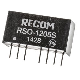 1 pcs - Recom RSO DC-DC Converter, 5V dc/ 200mA Output, 9 - 18 V dc Input, 1W, Through Hole, +85°C Max Temp -40°C Min