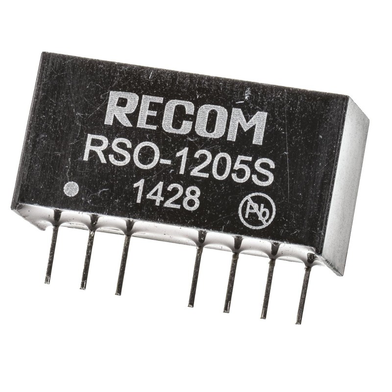 1 pcs - Recom RSO DC-DC Converter, 5V dc/ 200mA Output, 9 - 18 V dc Input, 1W, Through Hole, +85°C Max Temp -40°C Min