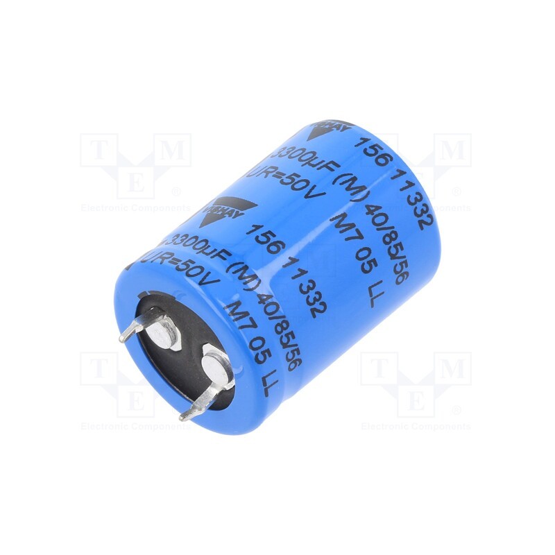 1 pcs x VISHAY - MAL215611332E3 - Capacitor: electrolytic, SNAP-IN, 3.3mF, 50VDC, Ø22x30mm, ±20%