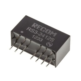 1 pcs - Recom RS3 DC-DC Converter, 12V dc/ 250mA Output, 18 - 36 V dc Input, 3W, Through Hole, +71°C Max Temp -40°C Min