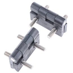 2 pcs - Pinet Polyamide Butt Hinge, Bolt-on Fixing, 50mm x 50mm x 6mm