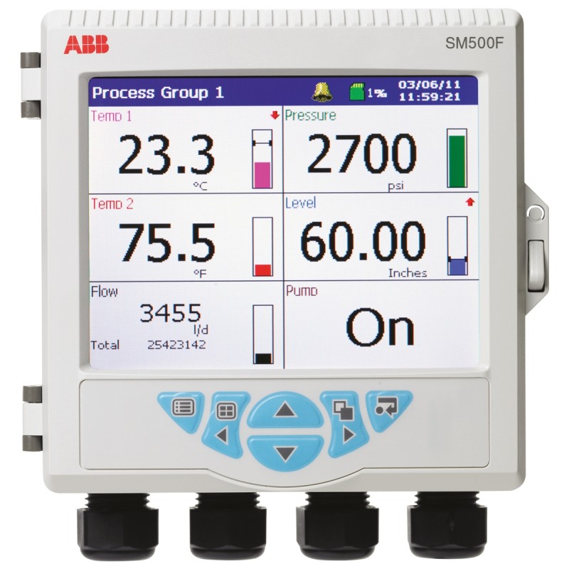 1 pcs - ABB SM501FCB, 1 Input Channels, Videographic Chart Recorder Measures Current, Millivolt, Resistance, Temperature,