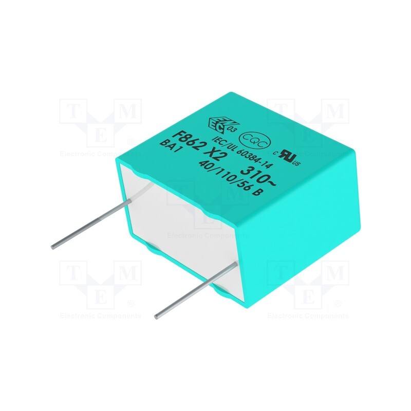 2 pcs x KEMET - F862DO474K310ZLH0J - Capacitor: polypropylene, 470nF, 26x10x18.5mm, THT, ±10%, 22.5mm