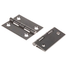 2 pcs - Pinet Stainless Steel Butt Hinge, Screw Fixing, 50mm x 40mm x 1.2mm
