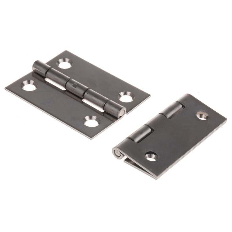 2 pcs - Pinet Stainless Steel Butt Hinge, Screw Fixing, 50mm x 40mm x 1.2mm