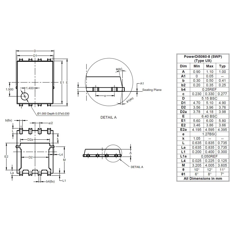5 pcs - N-Channel MOSFET, 11 A, 150 V PowerDI5060-8 Diodes Inc DMTH15H017SPSW-13