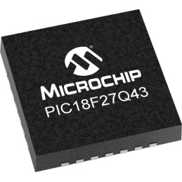 5 pcs - Microchip PIC18F27Q43-I/STX PIC Microcontroller MCU, PIC18, 28-Pin VQFN