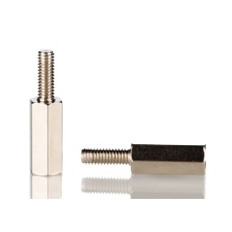 50 pcs - RS PRO Standoff, M3 x M3 Thread, 15mm Body, Brass, Male/Female, 8mm Stud