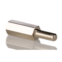 50 pcs - RS PRO Standoff, M3 x M3 Thread, 15mm Body, Brass, Male/Female, 8mm Stud