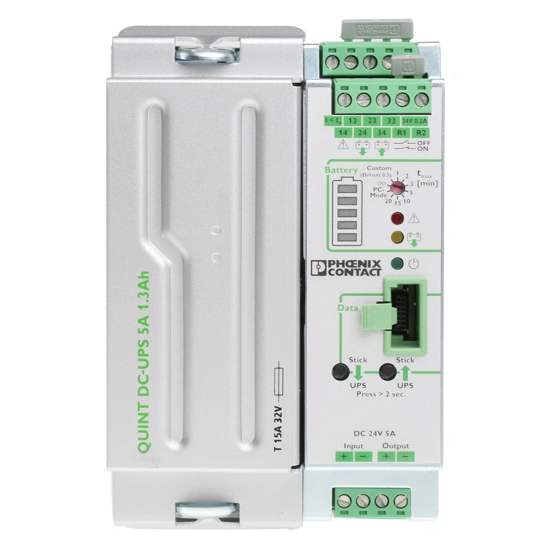 1 pcs - Phoenix Contact 18 - 30V dc Input DIN Rail Uninterruptible Power Supply (120W), QUINT-UPS