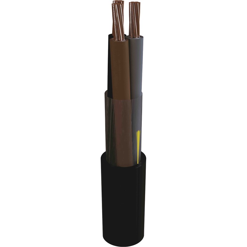 1 Reel of 100 M - AXINDUS 4 Core Power Cable, 2.5 mm², 100m, Black LSZH Sheath, Marine, 16 A, 0.6/1 kV