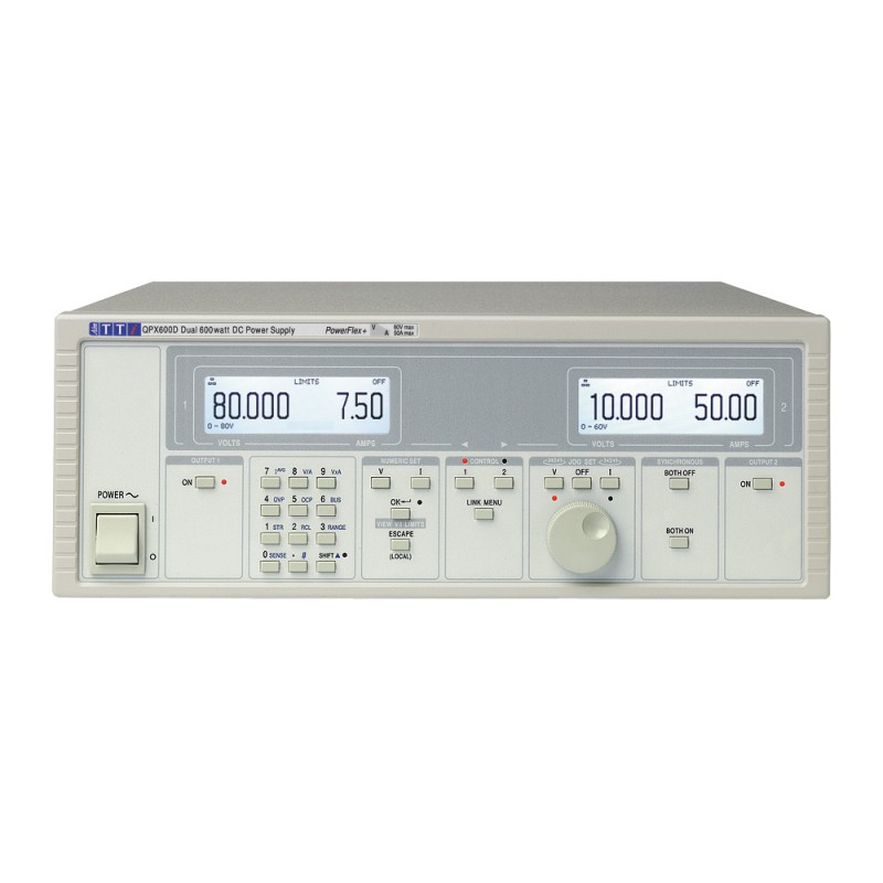 1 pcs - Aim-TTi QPX Series Digital Bench Power Supply, 0 - 80V, 0 - 50A, 2-Output, 600W - RS Calibrated