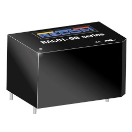 1 pcs - Recom Switching Power Supply, RAC01-05SGB, 5V dc, 200mA, 1W, 1 Output, 100 - 240V ac Input Voltage