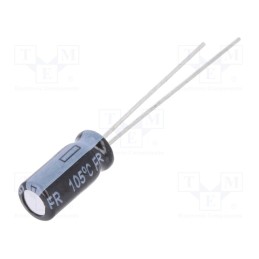 5 pcs x PANASONIC - EEUFR1H100 - Capacitor: electrolytic, low ESR, THT, 10uF, 50VDC, Ø5x11mm, ±20%