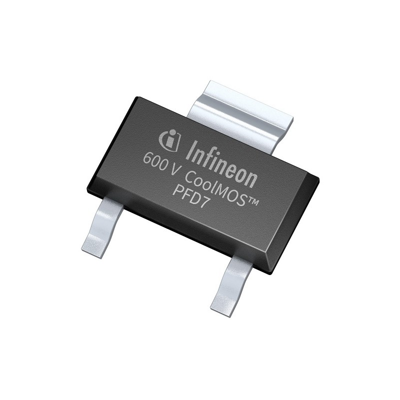 5 pcs - N-Channel MOSFET, 3 A, 650 V, 3-Pin SOT-223 Infineon IPN60R2K0PFD7SATMA1