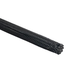 1 Reel of 100 M - HellermannTyton Expandable Braided Nylon 66 Black Cable Sleeve, 10mm Diameter, 100m Length, HEG Series