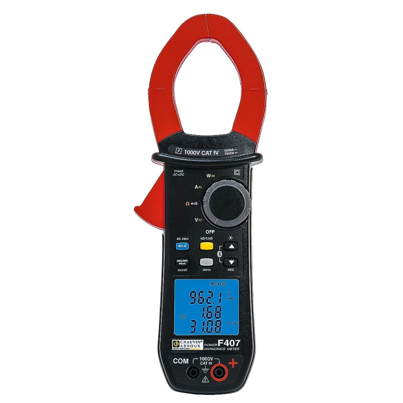 1 pcs - Chauvin Arnoux F407 Clamp Meter Bluetooth, 1500A dc, Max Current 1000A ac CAT III 1000V