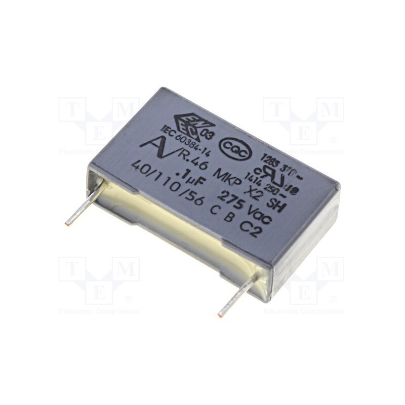 5 pcs x KEMET - R46KI310000M1K - Capacitor: polypropylene, 100nF, 18x5x11mm, THT, ±10%, 15mm, 560VDC