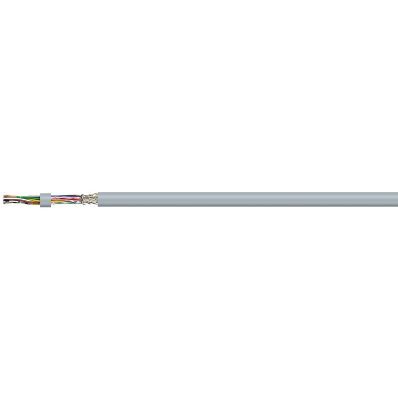 1 Reel of 100 M - AXINDUS HIFLEX CY P Control Cable, 6 Cores, 0.75 mm², LIYCY-P, Screened, 100m, Grey PVC Sheath, 18AWG