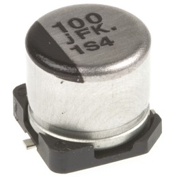 50 pcs - Panasonic 100μF Aluminium Electrolytic Capacitor 6.3V dc, Surface Mount - EEEFK0J101P
