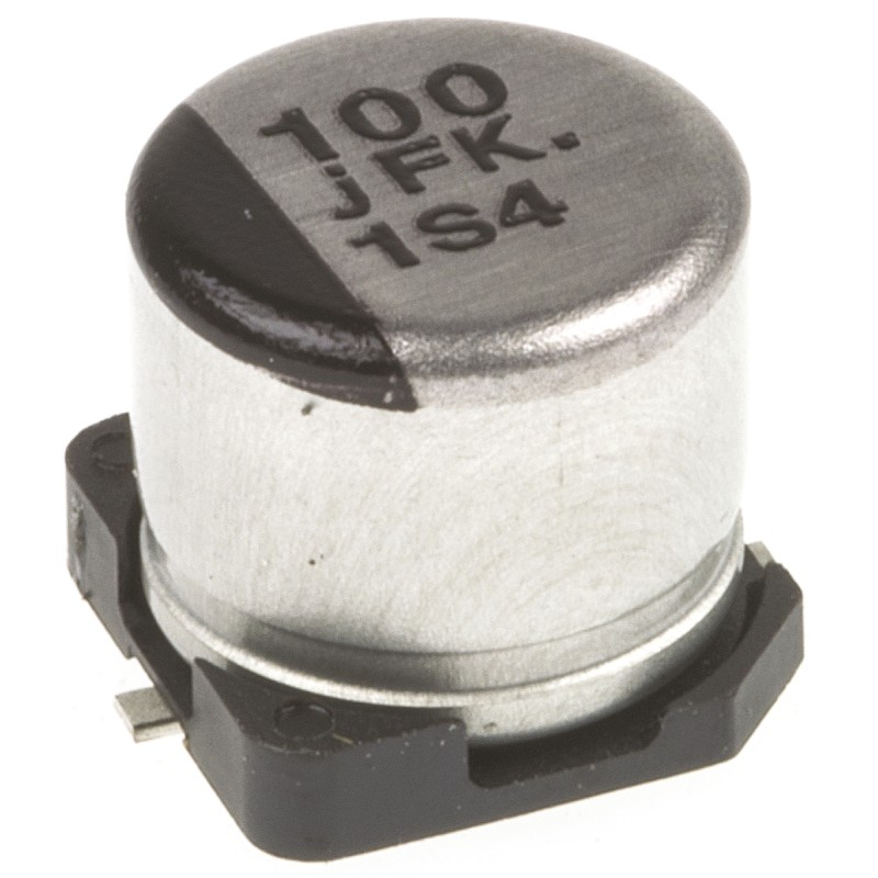 50 pcs - Panasonic 100μF Aluminium Electrolytic Capacitor 6.3V dc, Surface Mount - EEEFK0J101P