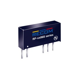 1 pcs - Recom RP DC-DC Converter, 6V dc/ 167mA Output, 4.5 - 5.5 V dc Input, 1W, Through Hole, +80°C Max Temp -40°C Min