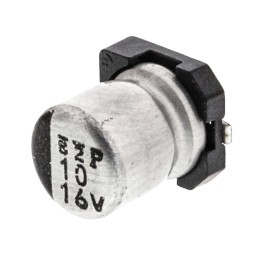 50 pcs - Nichicon 10μF Aluminium Electrolytic Capacitor 16V dc, Surface Mount - UWT1C100MCL1GB