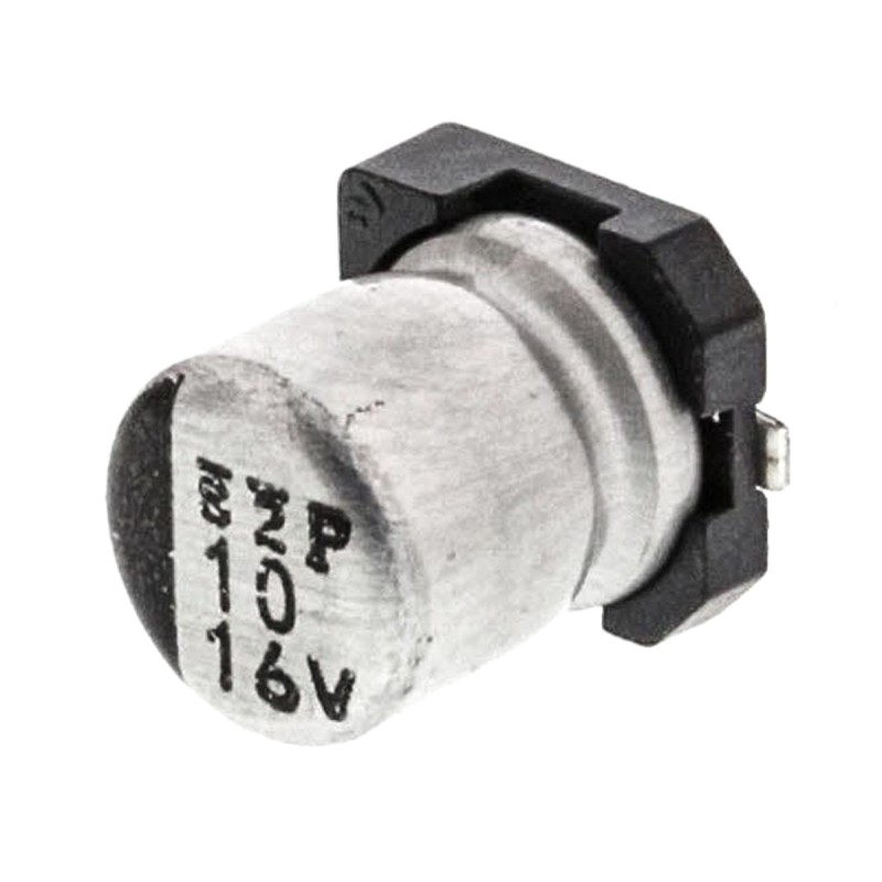 50 pcs - Nichicon 10μF Aluminium Electrolytic Capacitor 16V dc, Surface Mount - UWT1C100MCL1GB