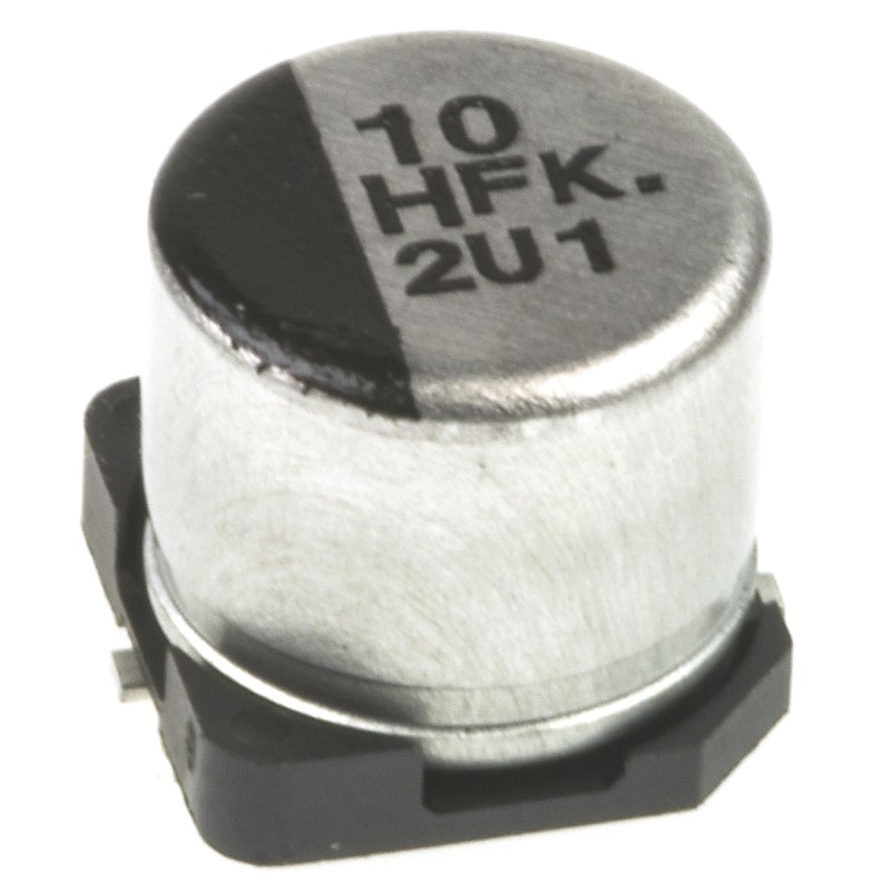 100 pcs - Panasonic 10μF Aluminium Electrolytic Capacitor 50V dc, Surface Mount - EEEFK1H100P