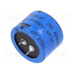 1 pcs x VISHAY - MAL225727221E3 - Capacitor: electrolytic, SNAP-IN, 220uF, 450VDC, Ø35x25mm, ±20%